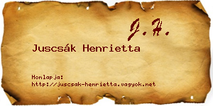 Juscsák Henrietta névjegykártya