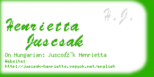 henrietta juscsak business card